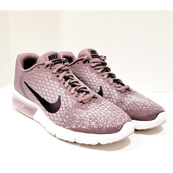 Nike Air Max Sequent 2 Running Shoes Women's Size 10.5 Taupe Grey Port Wine Plum - Picture 1 of 12